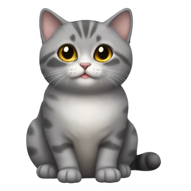 Gray munchkin cat sitting  sticker