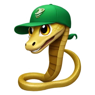 Snake wearing a cap sticker
