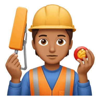 Person fixing object sticker