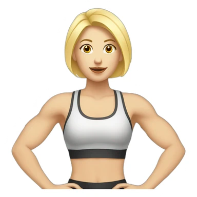 blond white skin woman in gym sticker