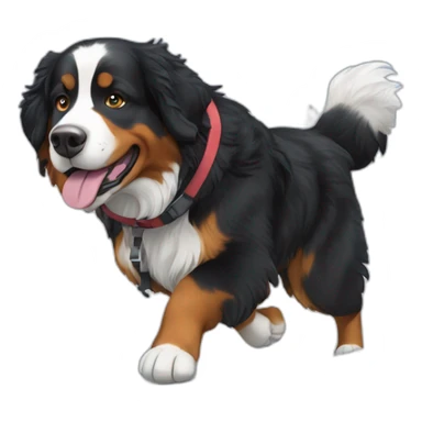 Bernese mountain dog hiking sledging sticker