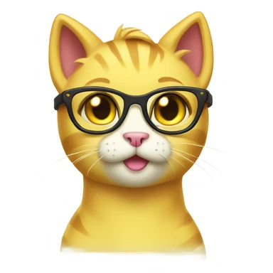 Yellow cat my little pony with glasses  sticker