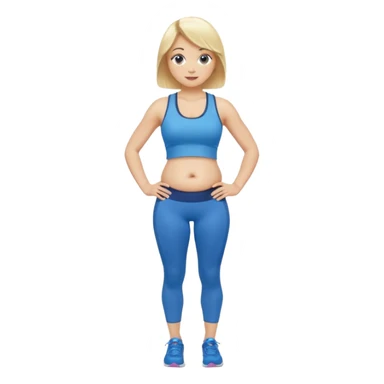 Woman blonde hair tank top blue leggings rounder belly holding a pump  sticker