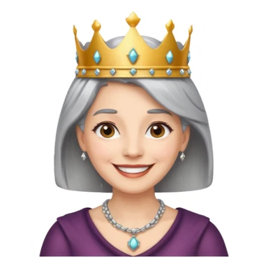 gray hair ladies with necklace and crown sticker