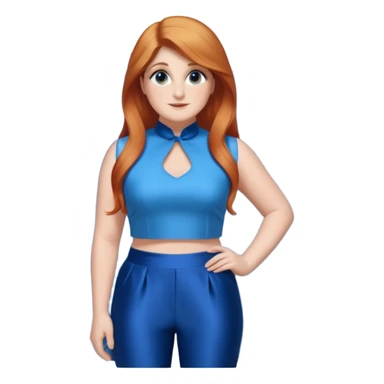 Meghan Trainor dressed in blue crop and blue silk pants standing in front of blue curtain  sticker