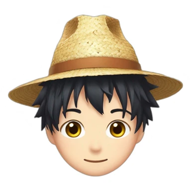 Hinata Shoyo dans Haikyu avec un chapeau de paille sticker