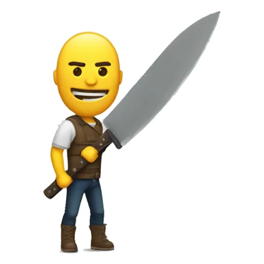 Persona Gigante con un machete sticker