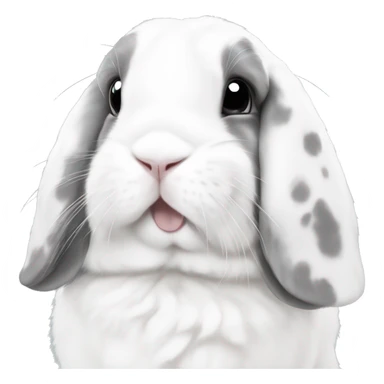 white holland lop with grey spots sticker
