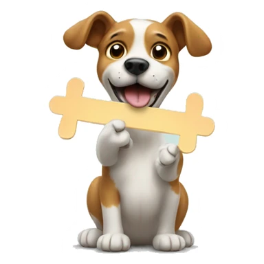 Dog holding up good luck sign sticker