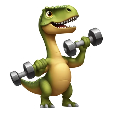 Dinosaur with dumbbell sticker