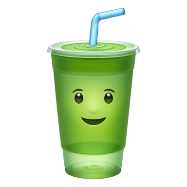 Plastic cup with cold mate tea. sticker