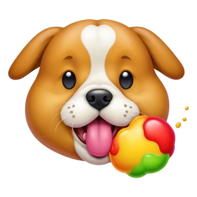 Dog licking blob sticker
