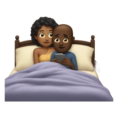 Cuddling in bed watching a movie sticker