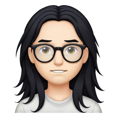 Long black hair, glasses, A LOT of FACIAL piercings sticker
