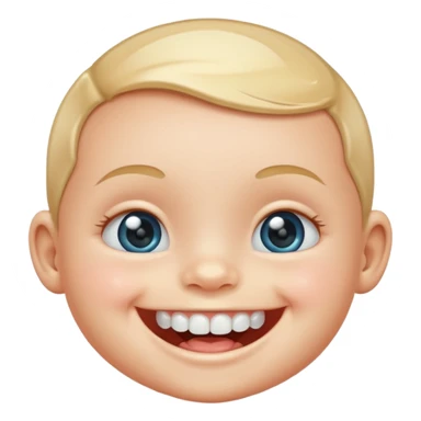 a smiling baby with teeth made of diamonds sticker