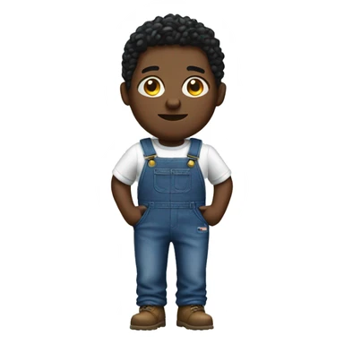 Black person with overalls sticker