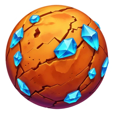 mars planet, surface covered in glowing crystals  sticker