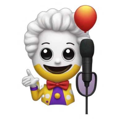 catalan radio presenter with radio station microphone in his hand dressed as clown sticker