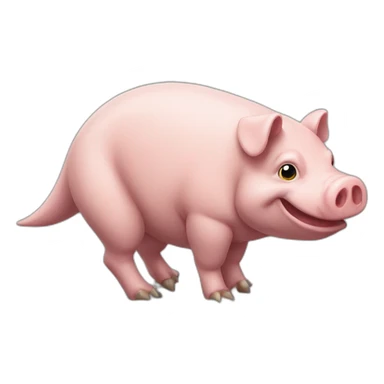 Cochon sur Dino sticker