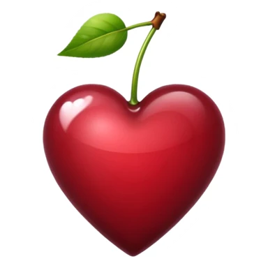 cherry color bordeux heart sticker