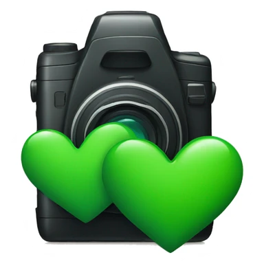 Black and green hearts with camera sticker