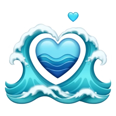 Waves with a blue heart sticker