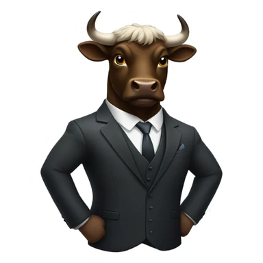 black bull with suit sticker
