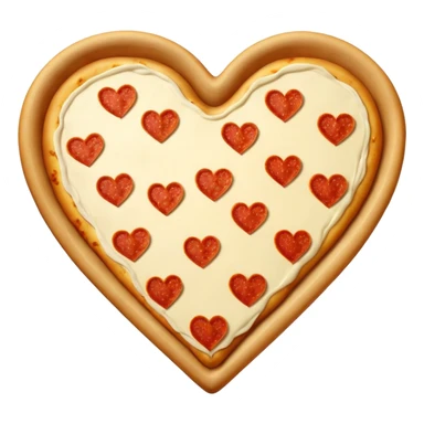 Heart shape pizza sticker