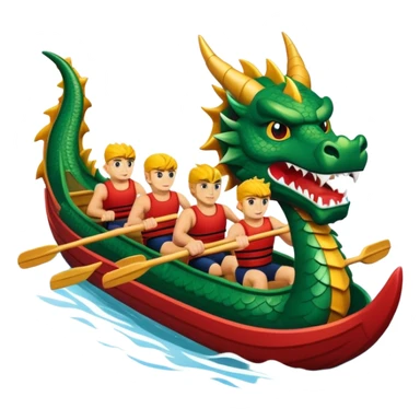 Rowers in a dragon head boat sticker