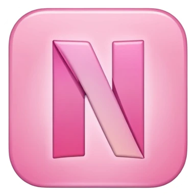 Netflix aesthetic "N" logo in pastel pink sticker