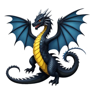 black dragon flying sticker