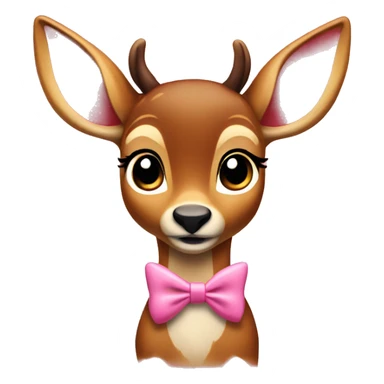 bambi with pink bow sticker