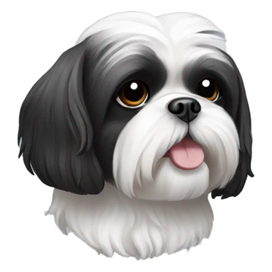 Black and white Shih tzu dog sticker