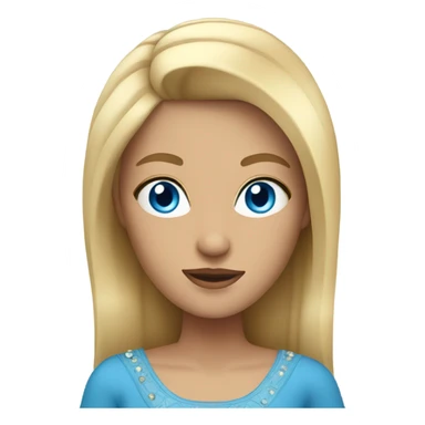 blond queen whit blue eyes strait hair sticker