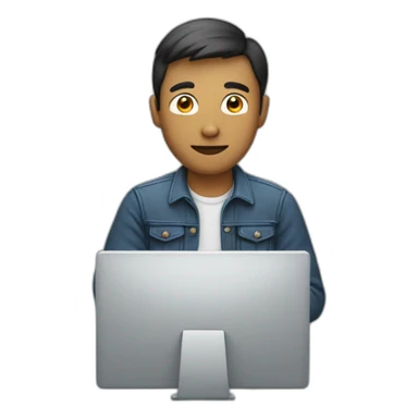 Homme mate  qui joue au pc sticker