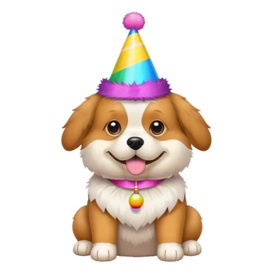 cute dog wearing a party hat sticker