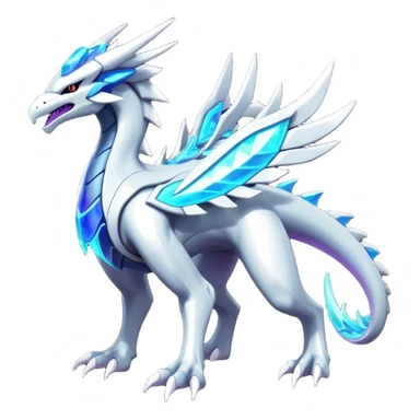 Futuristic Modern Epic Legendary Shiny Cyber-Suicune-Dialga-Reshiram-Creature, (full body) sticker