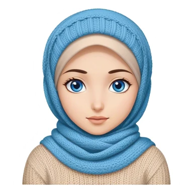Turkish beautiful finish Konya girl blue eyes with hijab and knited sticker