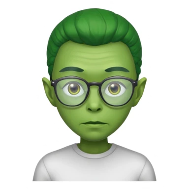 allien with glasses and shirt sticker