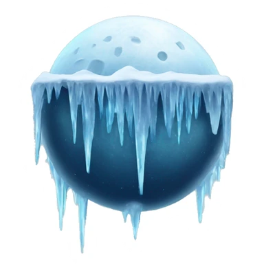 Frozen moon with icicles  sticker