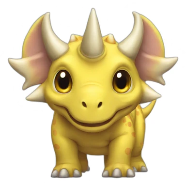 Yellow triceratops sticker