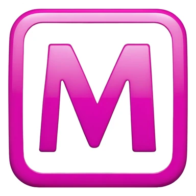 Letter M in magenta color sticker
