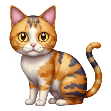 full body anxious looking colourful light patched calico tabby cat with hazel eyes sticker