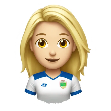 blond women with soccer  sticker