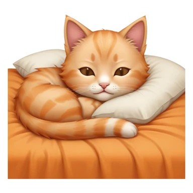 sleepy cozy kitten in human bed classic emoji style sticker