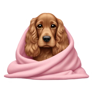 Cocker spaniel in a pink blanket sticker
