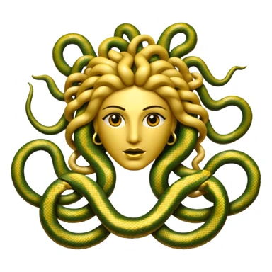 The Sicilian Medusa in gold, make the snakes more dramatic  sticker