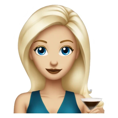 blonde blue eyed girl with espresso martini  sticker