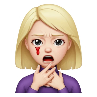girl chocking herself angry crying  sticker