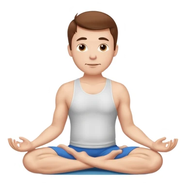 Adult man with short brown hair doing cow position yoga sticker
